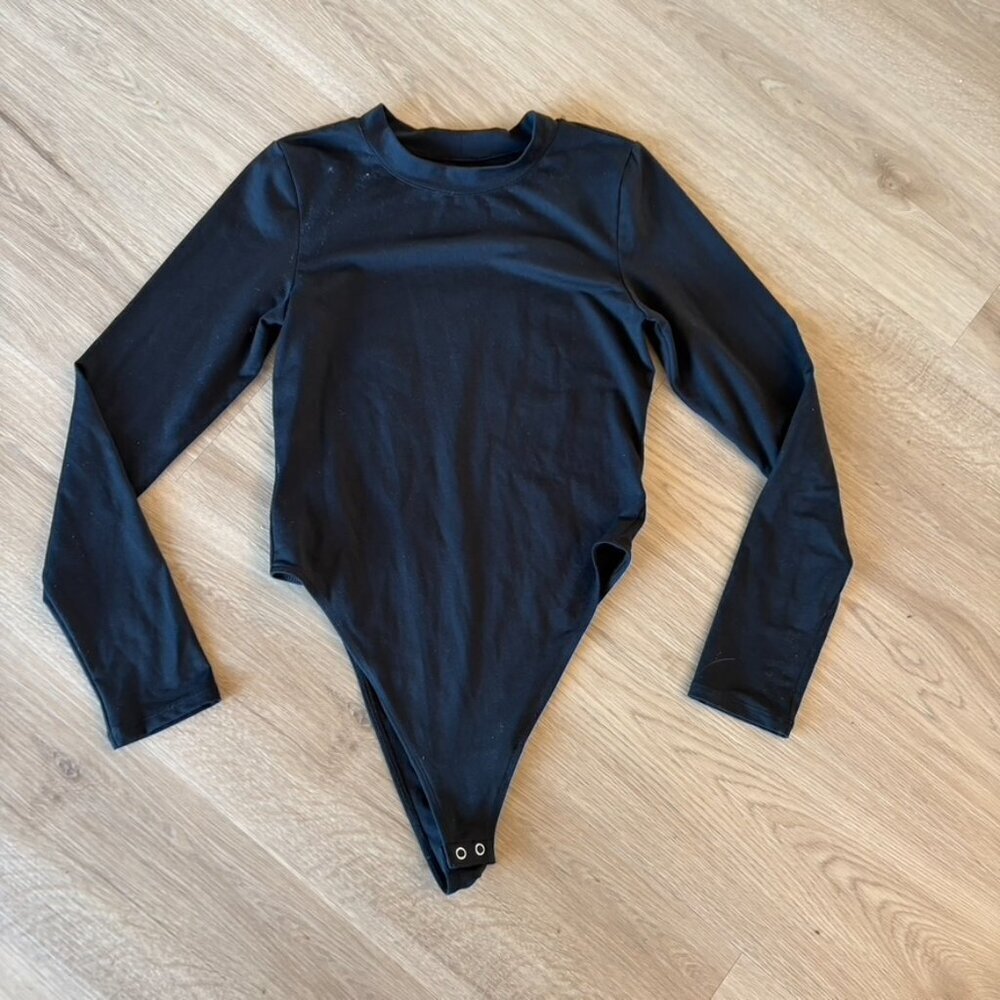 ** Good American Black Long Sleeve Body Suit Size 3 (Large)